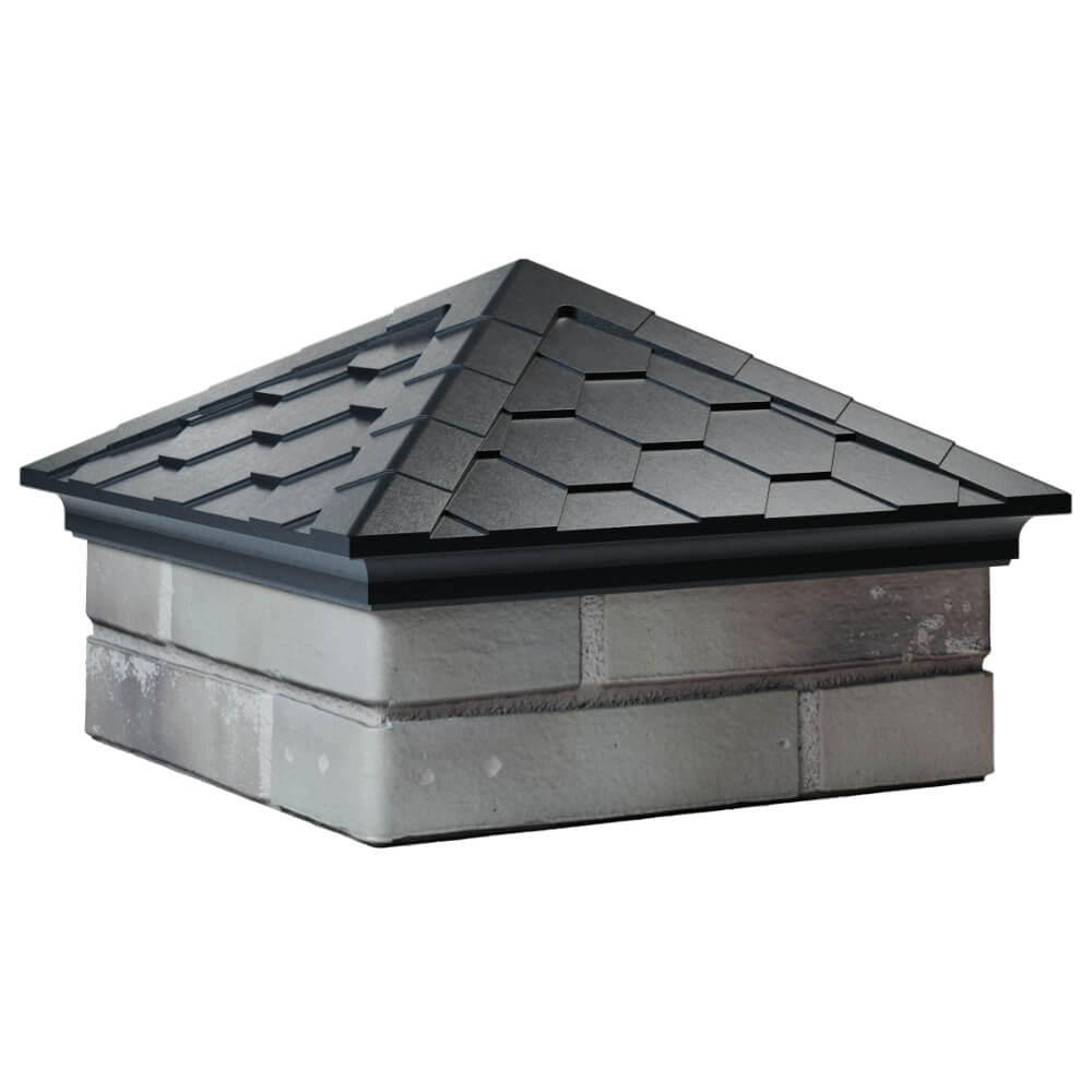 Колпак Zking Эверест Черный на столб 1.5х1.5 кирпича (390х390мм)